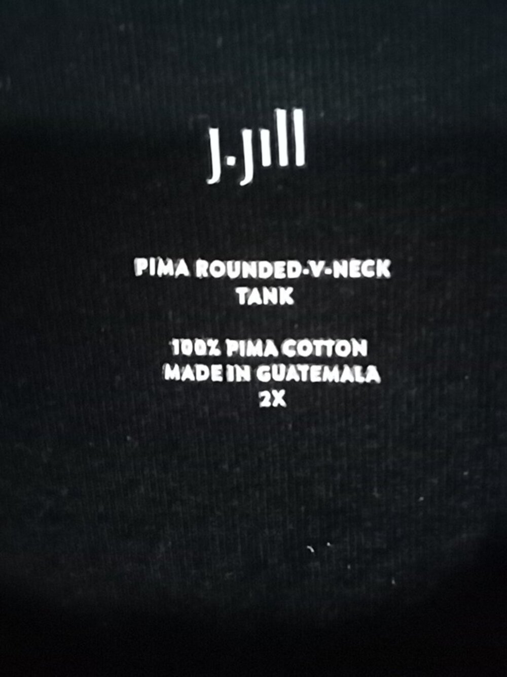 J Jill Tank Top Sz Sleeveless Black 100% Pima Cotton - Picture 3 of 3